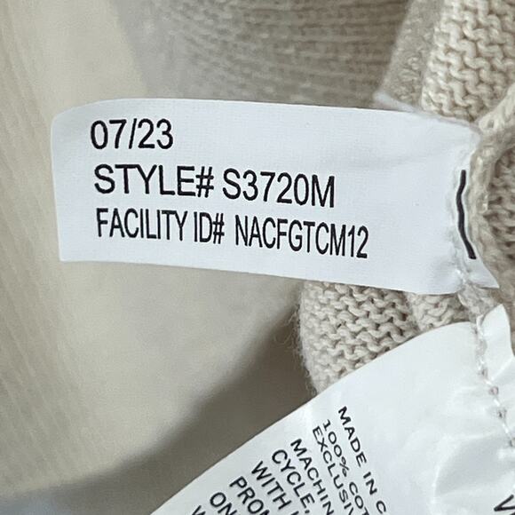 NAUTICA Sweater Mens XL Golf 1/4 Zip Mock Neck Pullover Jumper Cotton Beige - Picture 12 of 15